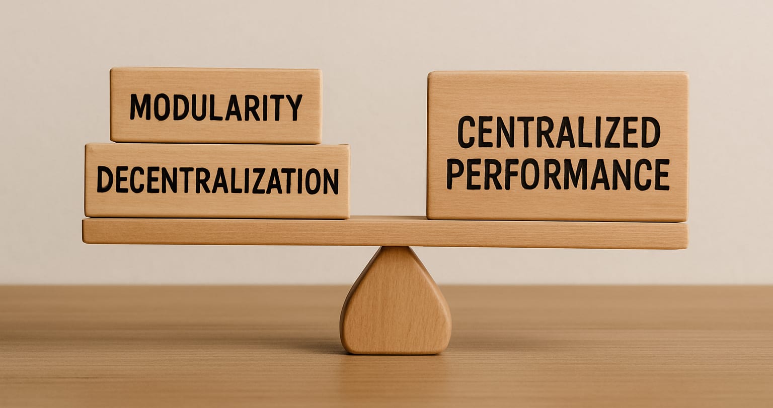 A scale balancing modularity, decentralization, and centralized performance